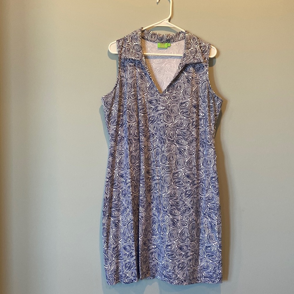 Navy and White XL Sleeveless Sheath